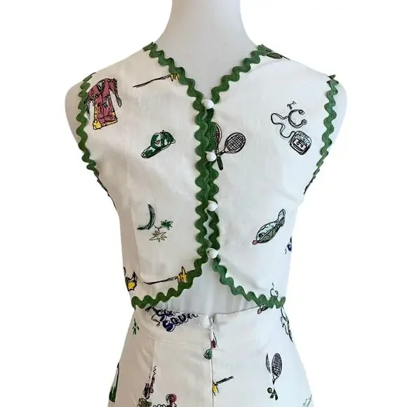 Alemais play embroidered midi dress US 2 - Picture 5 of 9